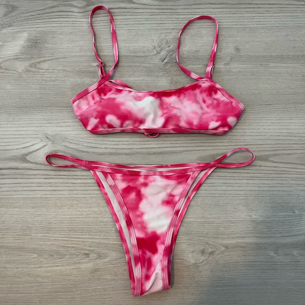 tie dye pink shein bikini